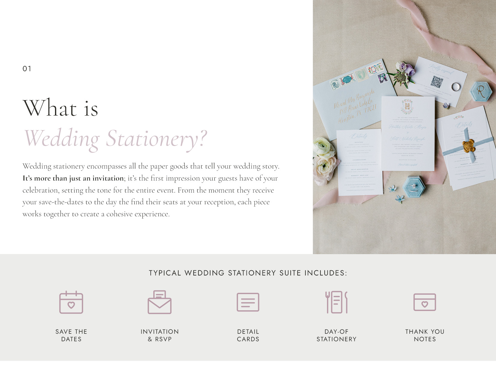 What is wedding stationery page